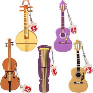 Leizhan 5 x 8GB Cute Music USB Flash Drive, Novelty Musical Instruments Shape Thumb Drive Memory Stick Jump Drive Pendrive Gift for Kids, Teacher, Friends