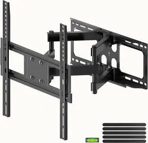 XINLEI Full Motion TV Wall Mount for Most 26"-70" Flat/Curved TV, Swivel Tilt Bracket with Articulating Dual Arms, Support 100lbs, Max VESA 400x400mm, Fits 12/16" Wood Stud (MA570)