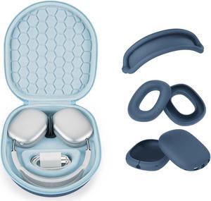 Yinke Smart Case for AirPods Max Headphones Supports Sleep Mode, with AirPods Max Silicone Earpad Cover/Ear Cups Cover and Headband Cover Anti-Scratch Accessories, Portable Hard Organizer