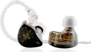 TANGZU Wan er S.G in Ear Monitors Headphone, HiFi iem Wired Earbuds for Musician Audiophile 10mm Dynamic Driver in-Ear Earphone with Ergonomic Fit, 2 Pin 0.78 Detachable Cable (dark black,without mic)