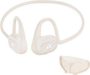 YMOO Open Ear Wireless Bluetooth 5.2 Headphone for Running, IPX4 Water/Sweatproof Swimming Headset,10H Playtime, Low Latency, Hifi Air Conduction Earbud with Dual-mic for Workout/Trekz (Off-White)