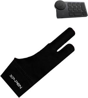 XPPen Mini Keydial ACK05 Wireless Shortcut Keyboard Bluetooth Programmable Express Remote Control with Dial XPPen Artist Drawing Glove 2-Fingers