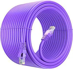 Maximm Cat 6 Ethernet Cable 200 Ft, 100% Pure Copper, Cat6 Cable LAN Cable, Internet Cable, Patch Cable and Network Cable - UTP (Purple) 200 Feet