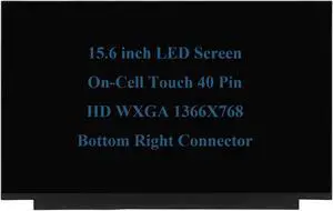 wzqrps NT156WHM-T02 B156XTK02.1 Replacement Laptop HD 40 pin 1366X768 LED LCD On-Cell Touch Screen Digitizer Display for Lenovo Ideapad 3-15IIL05 3-15IML05 3-15ITL05 5D10T05359 5D10R29527 5D10T05360
