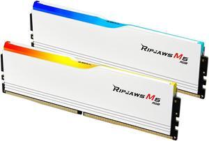 G.SKILL Ripjaws M5 Series (Intel XMP 3.0) DDR5 RAM 64GB (2x32GB) 6000MT/s CL30-40-40-96 1.40V Desktop Computer Memory UDIMM - Matte White (F5-6000J3040G32GX2-RM5RW)