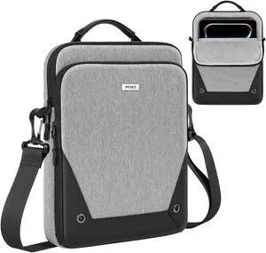 MoKo 12.9 Inch Tablet Sleeve Bag 360° Protection Compatible with 13 Inch New iPad Pro M4 & Air M2 2024, iPad Pro 12.9 M2&M1, Galaxy Tab S8/S9 Plus 12.4" 2023, with Handle and Shoulder Strap, Gray