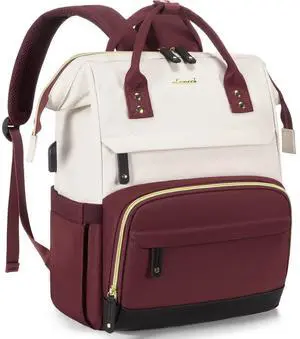 LOVEVOOK Laptop Backpack for Women, 15.6 Inch Work Business Backpacks Purse with USB Port, Large Capacity Nurse Bag College Bookbag for School, Waterproof Casual Daypack for Travel