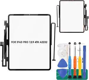 for iPad Pro 12.9 4th Touch Screen Replacement for iPad Pro 12.9 2020 Digitizer Sensor for A2069, A2232, A2233, A2229 Touch Digitizer Panel Glass Repair Parts Kits(No LCD)