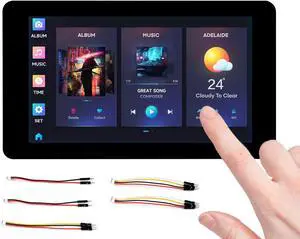 UeeKKoo ESP32-S3 7inch Capacitive Touch Screen Development Board, 800x480 Resolution, 5-Point Touch, Up to 240MHz Frequency, Support W-i-F-i&Blue-Too-th with Onboard Antenna, ESP32-S3 with Display