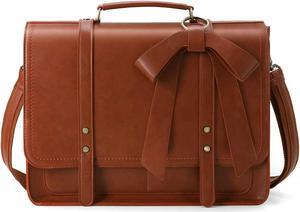 ECOSUSI Women Briefcase PU Leather Laptop Bag College Satchel fit 15.6" Laptop