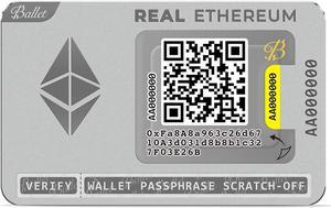 Ballet REAL Ethereum - The Easiest Cryptocurrency Cold Storage Card - Crypto Hardware Wallet, Safeguarding Your Digital Assets (Single)