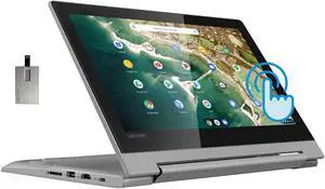 Lenovo 2022 Chromebook Flex 3, 2-in-1 11.6" HD Touchscreen for Business and Student Laptop, MediaTek MT8173C CPU, 4GB LPDDR3, 32GB eMMC, PowerVR Graphics, Webcam, Chrome OS, Grey, 32GB USB Card