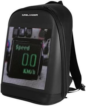 Crelander Laptop Backpack, Smart LED Dynamic Backpack Waterproof Backpack Luggage Bag Cycling Travel Daypack Rucksack Personalized Gifts for Men Women (Black)
