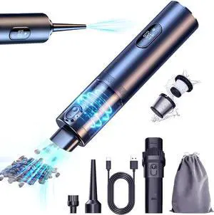 ZWai Black Color Aluminium Handheld Car Vacuum Cleaner,18000Pa High Suction Cordless Vacuum Cleaner,4 in 1 Wireless Portable Vacuum for Car, Home, Office
