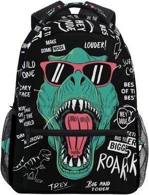 ALAZA Cool T Rex Dinosaur Funny Large Backpack Personalized Laptop iPad Tablet Travel School Bag with Multiple Pockets for Men Women College