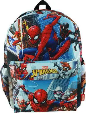 Spider-Man Deluxe Oversize Print Large 16" Backpack with Laptop Compartment - A17704