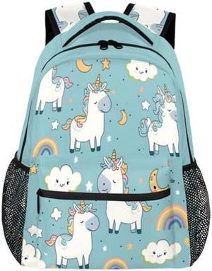 Backpack for Boys Girls Cute Unicorn Animal Rainbow Lightweight School Backpack Bookbags Elementary Toddler School Bags 14 inch Laptop Backpacks Casual Daypack