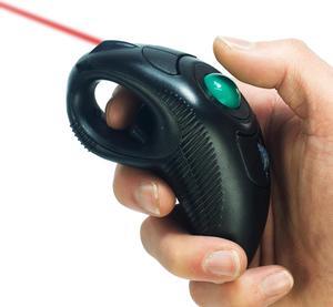 YUMQUA Y-10L Finger Handheld Trackball Mouse with Laser Pointer, 2.4G USB Wireless Trackball Mouse for Laptop Computer PC