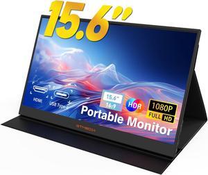 Portable Monitor,15.6" FHD 1080P Travel Monitor for Laptop,USB C HDMI Gaming Ultra-Slim IPS Display,Laptop Monitor with Smart Cover & Dual Speaker,External Portable Monitor for laptop / Phone/Mac/PS4