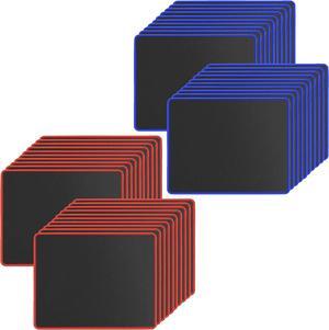 20 Pack Mouse Pad with Stitched Edges Mousepads for Computers, Laptop, Office & Home -(250mmx210mmx2mm) - Black with Red & Blue Border