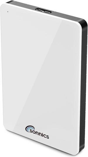Sonnics 500GB White External Pocket Hard Drive USB 3.0 Compatible with Windows PC, Mac, Xbox ONE and PS4