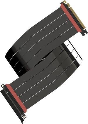 LINKUP - AVA5 PCIE 5.0 Riser Cable [90cm] Future Proof for Gen 5 GPU Vertical Mount | x16 128GB/s Speed | Compatible with PCIe 4.0 & WRX80/WRX90E | Straight, Black