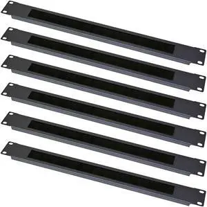 1U Brush Type Cable Management Horizontal Cable Manager Rack Mount Server Cabinet Manager 6 Pack