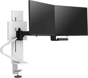 Ergotron  Trace Dual Monitor Arm, VESA Desk Mount  for 2 Monitors Up to 27 Inches, 4.05 to 10.75 lbs Each  White