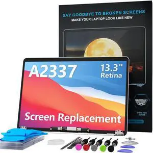 LHM A2337 Screen Replacement for MacBook Air 13.3" M1 2020 (EMC 3598 MGN63 MGN93 MGND3 MGN73 MGNA3 MGNE3) 2560x1600 Full LCD Display Assembly with Fix Kit (A2337-Space Grey)