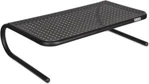 Allsop Large Metal Art Monitor Stand, 18-Inch wide platform holds 50 lbs with keyboard storage space - Black (30336)