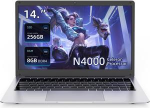 2025 Laptop,14'' Windows Laptop,Computer laptops,Celeron N4000 Processor, 8 GB RAM, 256 GB Storage,14-inch HD Display, Windows 11, Laptop for Business, Office or Student use (Z141-N4000-silver-8+256)