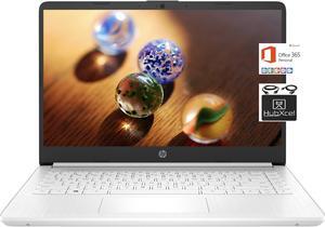 HP 2023 Newest 14 inch HD Laptop Computer, Intel Celeron N4000 up to 2.6 GHz, 4GB DDR4, 64GB eMMC Storage, WiFi, Webcam, HDMI, Bluetooth, 1 Year Microsoft 365,Windows 11S, White +HubxcelCables