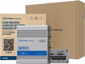 Teltonika RUTX11 Industrial Cellular WiFi Router Dual SIM Card Slot - 4G LTE CAT 6, Speeds Up to 300 Mbps - LAN, WiFi, & Bluetooth LE Connectivity - RMS Compatible, Auto Failover (TELRUTX11100400)