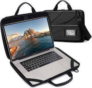 Laptop Case for 14.1-15.6 Inch Macbook Pro Air Chromebook HP Lenovo Work-in Notebook Computer Hard Shell Laptop Bag for Men Women with Pouch and Shoulder Strap (14.2"L x 9.5"W, Black)