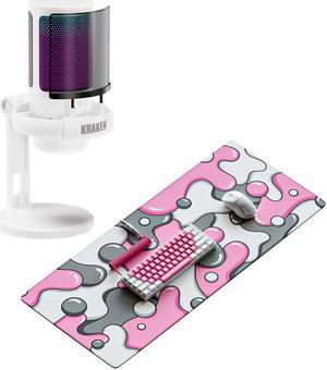 Kraken XXL Drip Pink & White Mouse Pad Gaming Mousepad + Kraken Echo RGB Gaming Microphone