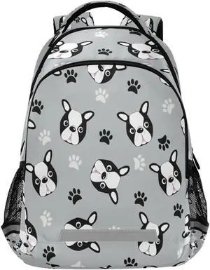 Cute Boston Terrier Dog Backpacks Travel Laptop Daypack School Book Bag for Men Women Teens Kids