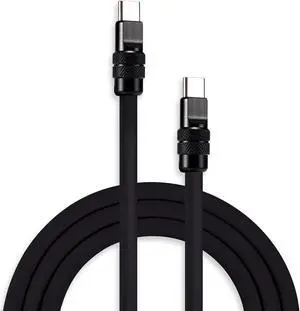chubbycable Black Chubby - Special Black Samurai Edition Silicone USB C Cable Durable 240W Fast Charging Cable Phones Tablets Power Bank Charger Cord, Type C to Type C, 16.4FT