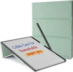 CoBak Case for Remarkable Paper Pro-with Pen Holder, Nib Storage, Ergonomic Design for Enhanced Writing Comfort - The Perfect Choice for Remarkable Paper Pro Case with Pen Holder(Sage Green)
