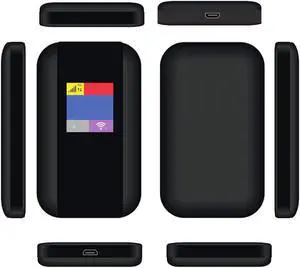 4G LTE Mobile Hotspot, Up to 500Mbps, Support 10 Users, High Speed Color Screen Network Router with SIM Card Slot, for Home Travel Business