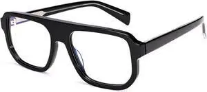 Dollger Men's and Women's Retro Aviator Anti Blue Light Glasses - Stylish Black Frames Blocking Blue Lights