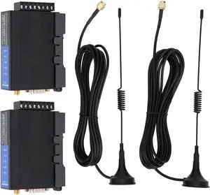 2Pcs Transceiver RS232/485/422-LORA DC12-36V Remote Radio Module with Antenna
