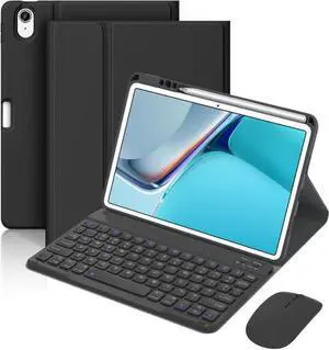 AnMengXinLing Keyboard Case for iPad 9th 8th 7th Generation 10.2 with Mouse, Cute Candy Round Keycaps Magnetic Detachable Keyboard Case with Mouse Pen Holder for iPad9 iPad8 iPad7 Air3 Pro10.5, Black