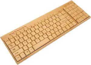 Fydun Computer Devices, Plug and Play Bamboo Wood Control for Office 2.4GHz Connection (Keyboard)