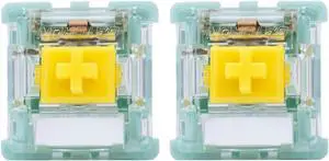 Zjmehty Gateron Jade Series Dual-Stage Spring Pre Lubed Switches Yellow V3 Pro,3-Pin 55gf Linear/RGB/LED Switches for Mechanical KeyboardYellow,90pcs