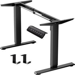 GallopFun Standing Desk Frame for 37 to 77.5'' Desktop, Electric Height Adjustable Desk Legs, 176 lbs Motorized Desk Legs Workstation Frame with Memory Presets, Black Frame Only