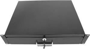 Server Cabinet Drawer Case Rack Drawer 19 Inch Rack Cabinet Mount Lockable Deep Drawer with Two Keys 14in Depth, Height 2U(3.5Inch) 19" W x 14" D x 3.5" H (CT14-2U, 2U14)
