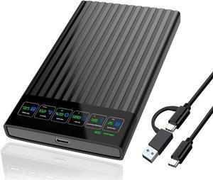 HWAYO 2.5'' 750GB Portable External Hard Drive with LCD Display HD Screen USB3.1/3.2 Type C HDD Storage for PC, Desktop, Laptop, Mac OS, Xbox One, PS4, PS5