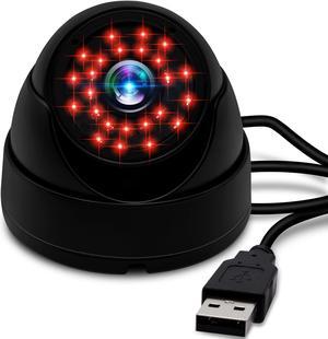 IFWATER 2MP USB Dome Camera Weatherproof Metal Housing 24 IR-LEDs for Day and Night Monitoring Audio Motion Detection,Ideal Home Security Surveillance for Baby Monitoring,Pet Surveillance and Parking
