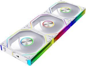 ICOLER UNI Fan JM-SE 3IN1 White Edition 120 Infinity Mirror Module Daisy-Chain 5V ARGB PWM Case Fan 120mm Triple Pack Suitable for Computer Case & CPU Cooling