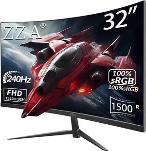 32" Curved FHD 1080p Gaming Monitor Up to 240Hz,1500R 1ms 99% sRGB AMD FreeSync Premium,2 x HDMI 2.0|2 x Dp1.4,Machine Black
